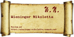 Wiesinger Nikoletta névjegykártya